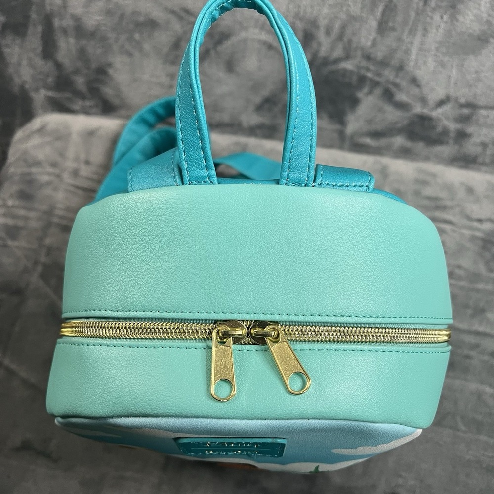 Loungefly Disney Pocahontas Sunflower Mini Backpack Bag Meeko Flit Teal Blue - Picture 7 of 9